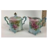 RS Prussia Sugar Bowl, Creamer Set