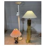 2 floor lamps, 1 table lamp