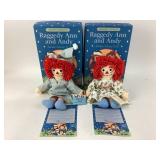 Applause 1994 Raggedy Ann, Andy Awake/Asleep Dolls