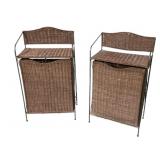 2 metl and wicker hampers