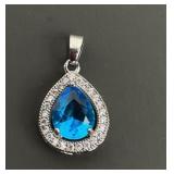 Sterling Silver Blue Topaz Pendant