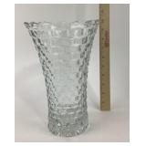 MCM Clear Cubist Pressed Glass Vase