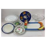 Cake Stands, Fruit Trays, Plates, milk glass