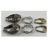 (3) pairs sterling earrings. Total weight 15.29