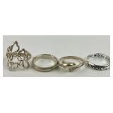 (4) sterling rings sizes 6.5 (3) & 6.75 (1).