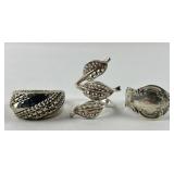 (3) sterling rings sizes 4. 6.25 & 6.75. 21.37