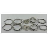 (5) pairs sterling earrings, 3 with stones. Total