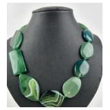 Nate Etan green agate & Sterling necklace.