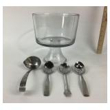 Anchor Hocking Glass Trifle Bowl, Stainless Steel