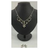 Rhinestone Necklace With Matching Earrings