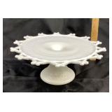 Imperial Milk Glass Compote With Open Edge