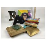 Cookbooks, Wall Decor, Chimp Artwork, Letters
