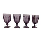 Libby Gibraltar Amethyst Goblets on Pedestal Bases