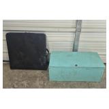 Folding Table 24 in. X 48 in. & Wood Storage Box