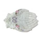 Westmoreland Hands Milk Glass Jewelry Dish