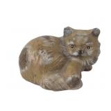 Concrete Cat Door Stop With Brown Finish