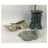 Decorative Garden Figurines and Pedestal