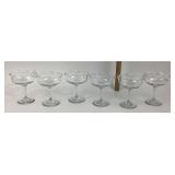 Clear Glass Sherbet Dishes With Scalloped Edge