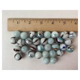 32 Vintage Marbles Swirled Glass & Milk glass