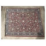 Large red floral rug
