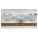 Anchor Hocking Fire King Cereal Bowl, Creamer, Sug