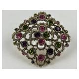 Sarah Coventry Austrian Lights Gold tone Pink