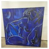 Mark Kazav Original Painting 'Blue Moon Nude'
