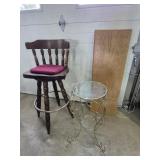 Wood Hi Top Swivel Stool, Glass & Metal 2 Tier