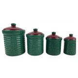 1970's Ceramic Kitchen Speckled Canisters - 4