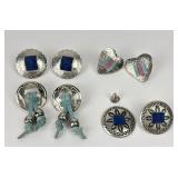 Western Style Silver Toned Earrings