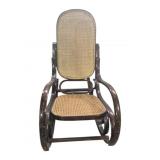 Wood Rocking Chair With Cane Seat & Back