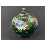 Fine Japanese ginbari enameled cloisonne jar