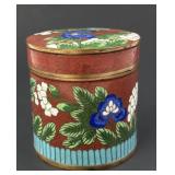 Antique Chinese cloisonne round box, Qing Dynasty