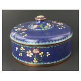 Antique Chinese cloisonne enameled round box.