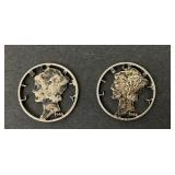 Silver dime earrings