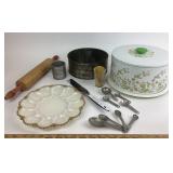 Swans Down Cake Pan, Corelle Cake Carrier, Rolling