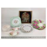 Floral China Plates, Royal Albert Bone Dish, Art g