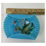 Blue Glass Victorian Calling Card Holder