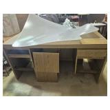 Wood Desk (Missing Small Drawer On One Side) &
