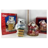 Coca-Cola Polar Bear Cookie Jar, Santa Cookie Jar