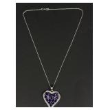 Sterling necklace with amethyst and pale blue