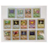 14 Pokï¿½mon vintage first edition trading cards