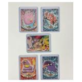 5 Pokï¿½mon vintage Topps trading cards