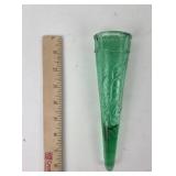 Green Glass Wall Pocket With Bird Design