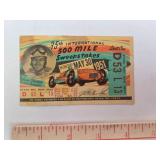 1951 Indianapolis 500 35th Anniversary Ticket Stub