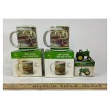 John Deere Farm Scene Mugs, Tractor Keychain