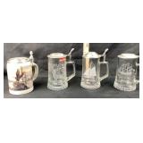 Domex, Solid Pewter Lidded Beer Steins, Germany