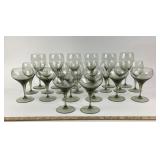 MCM Green-Stemmed Wine, Water, and Cocktail Glasse