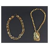 Chinese carved Jade Pendant Necklaces