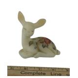 Hand-Painted Fenton Satin Glass Deer Figurine